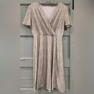 Olive Print Dress NWOT